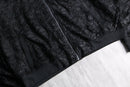 solid black embroidery blouson