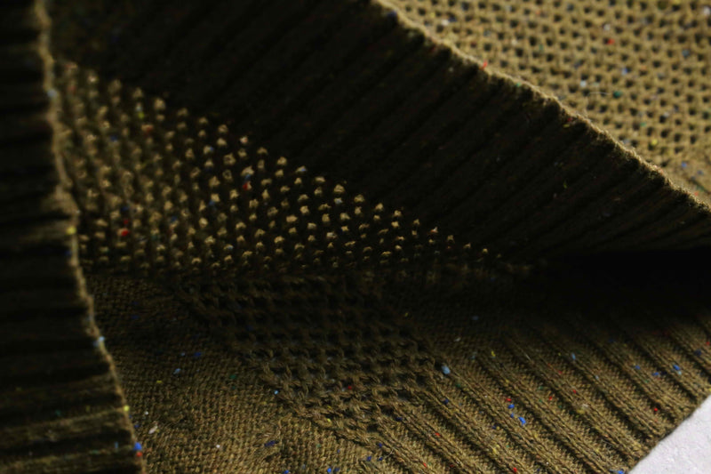 melange khaki acryl poly knit