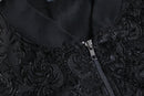 solid black embroidery blouson