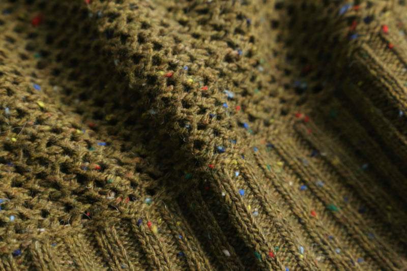 melange khaki acryl poly knit