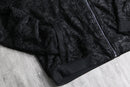 solid black embroidery blouson