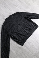 solid black embroidery blouson