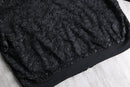 solid black embroidery blouson
