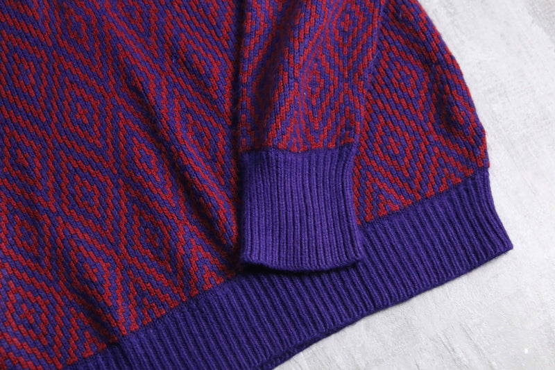 1970's-1980's argyle pattern polo knit