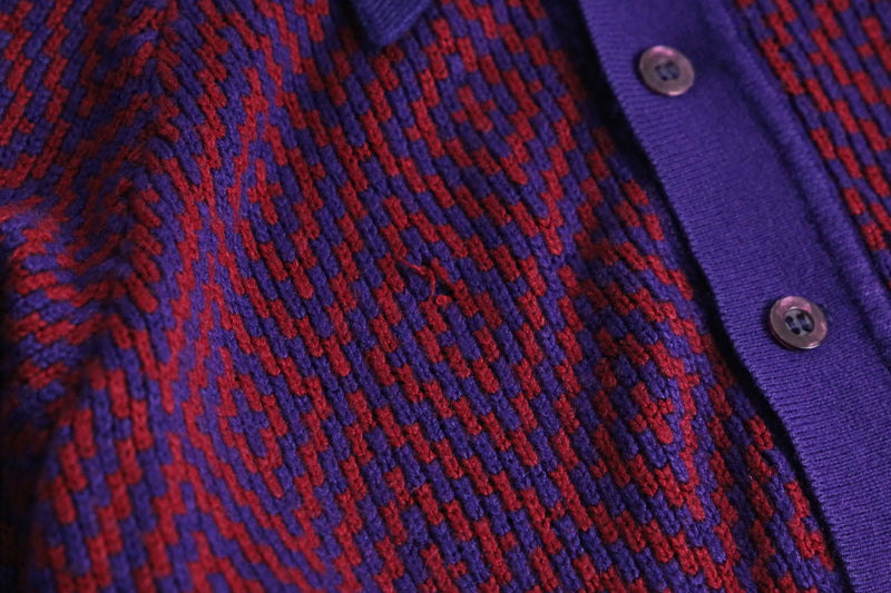 1970's-1980's argyle pattern polo knit