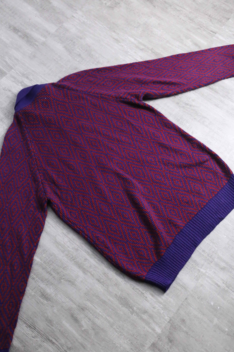1970's-1980's argyle pattern polo knit