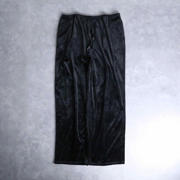 black velours straight easy pants