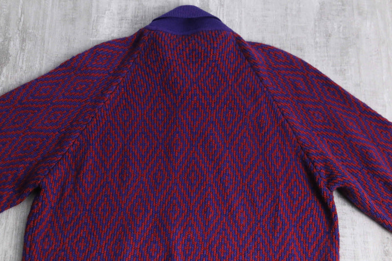 1970's-1980's argyle pattern polo knit