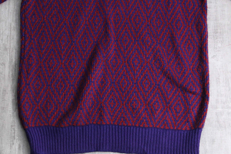 1970's-1980's argyle pattern polo knit