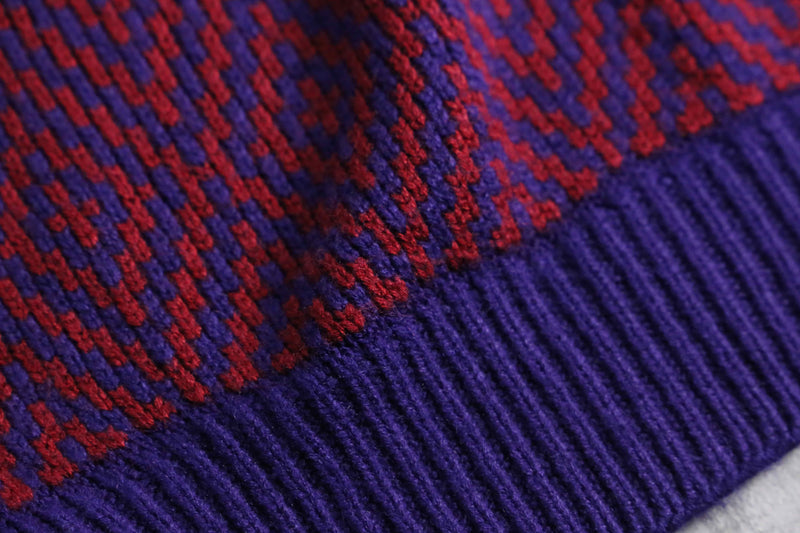 1970's-1980's argyle pattern polo knit