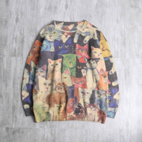 "CAT" cotton wool knit