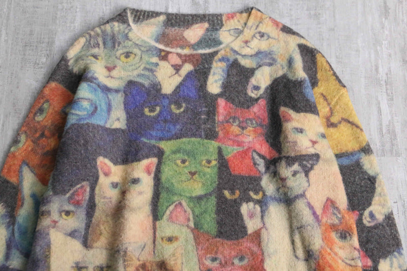 "CAT" cotton wool knit