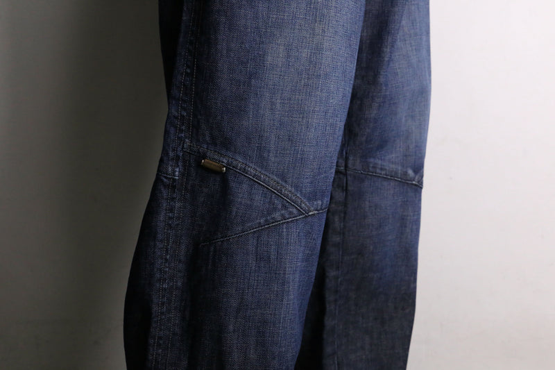 “PHAT FARM” knees stitch Indigo buggy denim