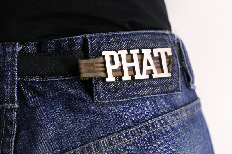 “PHAT FARM” knees stitch Indigo buggy denim