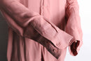 pale pink rayon open collar shirt