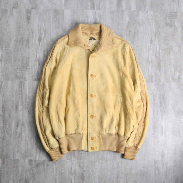 "NINO CERRUTI SPORT" cable knit switching suede jacket