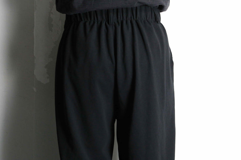 black waffle textile wide straight slacks