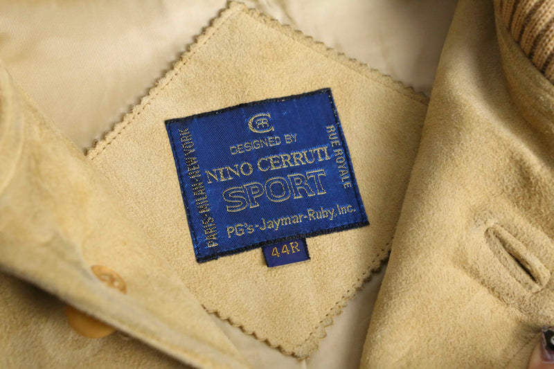 "NINO CERRUTI SPORT" cable knit switching suede jacket