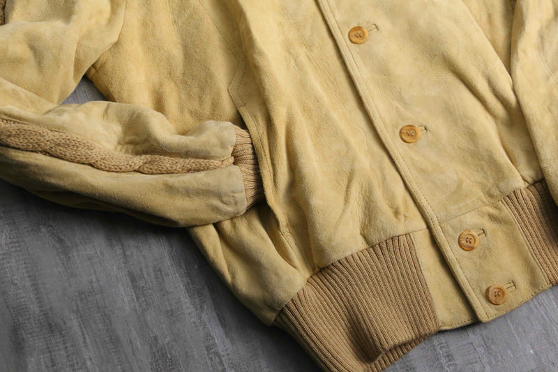 "NINO CERRUTI SPORT" cable knit switching suede jacket