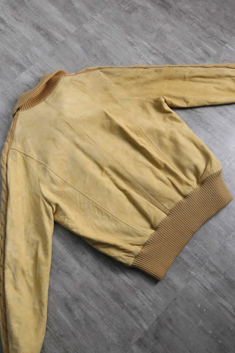 "NINO CERRUTI SPORT" cable knit switching suede jacket