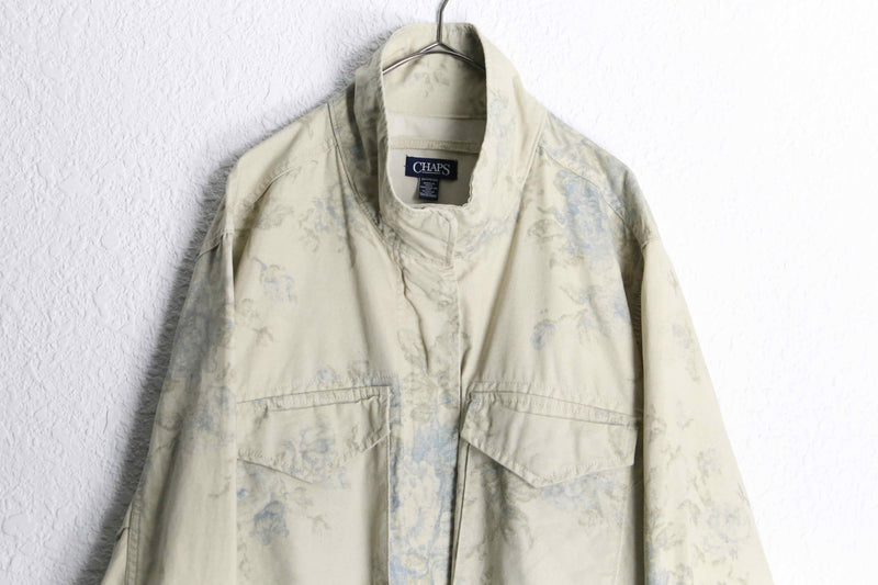 “CHAPS” flower design stand collar cotton jacket