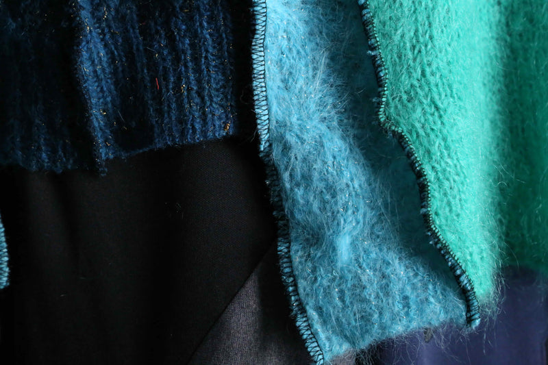 "Re:make" green tone mohair knit