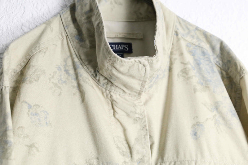“CHAPS” flower design stand collar cotton jacket