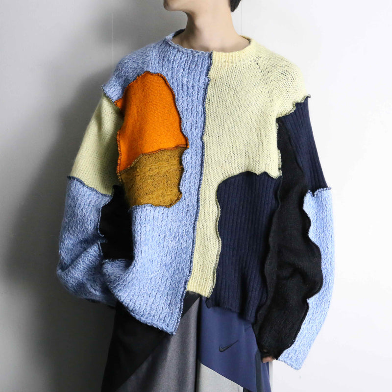 "Re:make" colorful color mohair knit