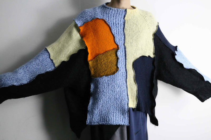 "Re:make" colorful color mohair knit