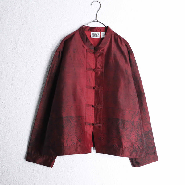 “CHICO’S” red color silk china shirt
