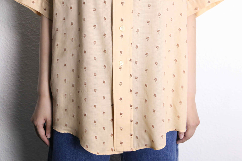 70’s “VAN HEUSEN” beige all pattern H/S shirt