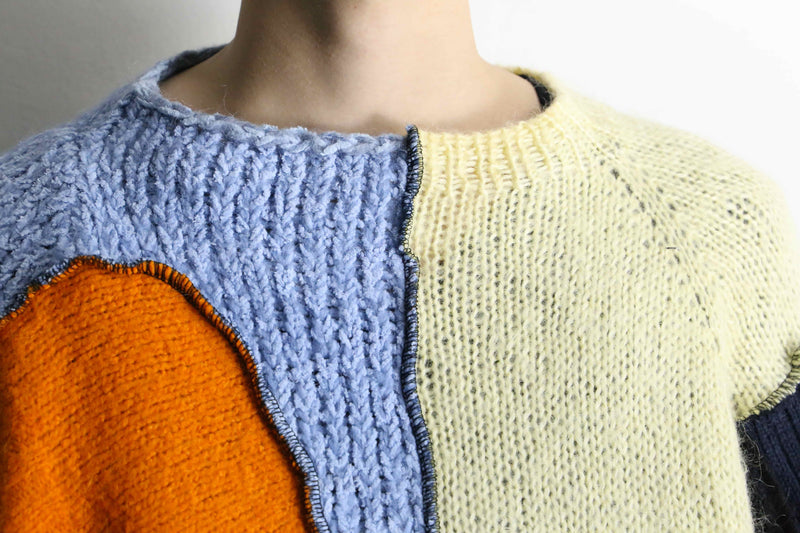 "Re:make" colorful color mohair knit