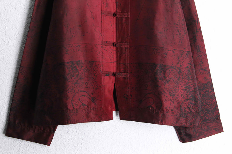 “CHICO’S” red color silk china shirt