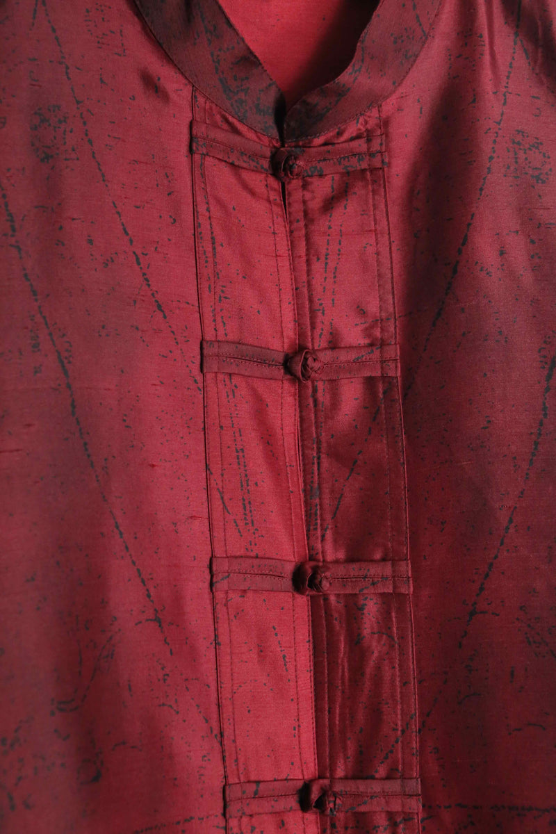 “CHICO’S” red color silk china shirt