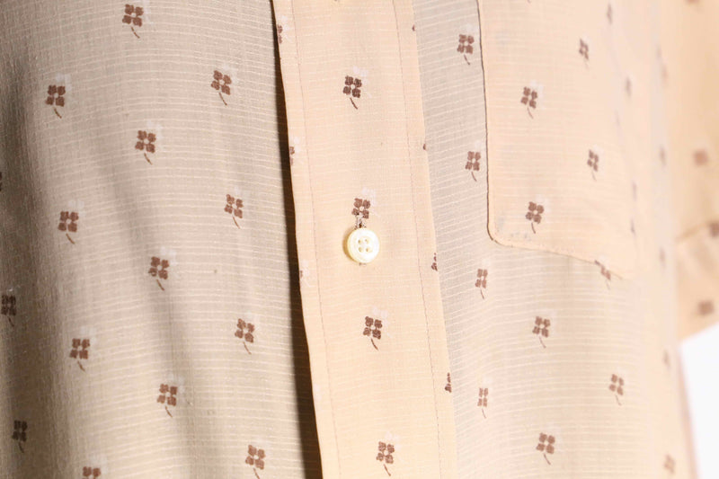 70’s “VAN HEUSEN” beige all pattern H/S shirt