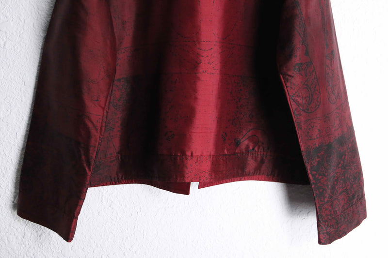 “CHICO’S” red color silk china shirt