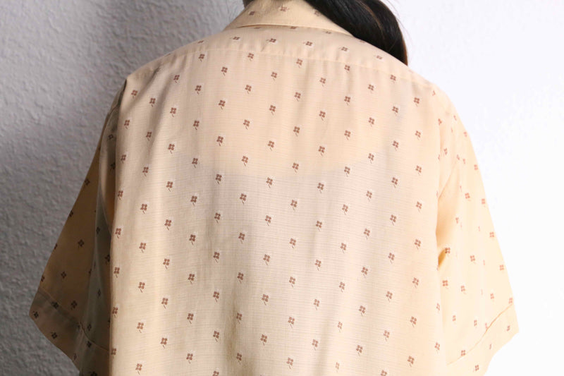 70’s “VAN HEUSEN” beige all pattern H/S shirt
