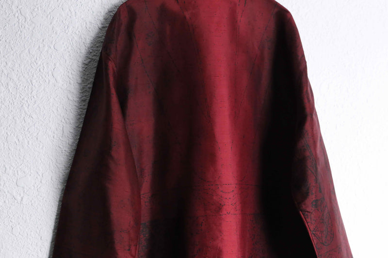“CHICO’S” red color silk china shirt