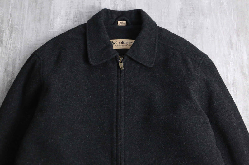 "Columbia" zip up wool jacket