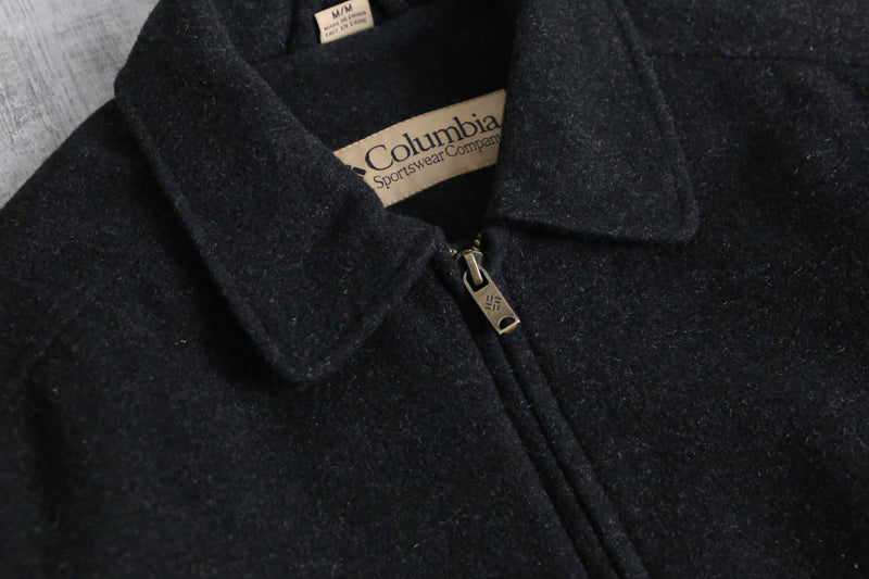 "Columbia" zip up wool jacket