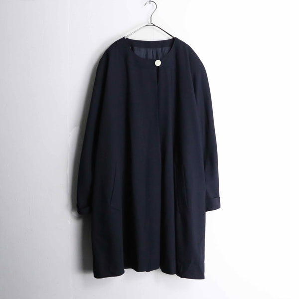 black color no collar middle coat