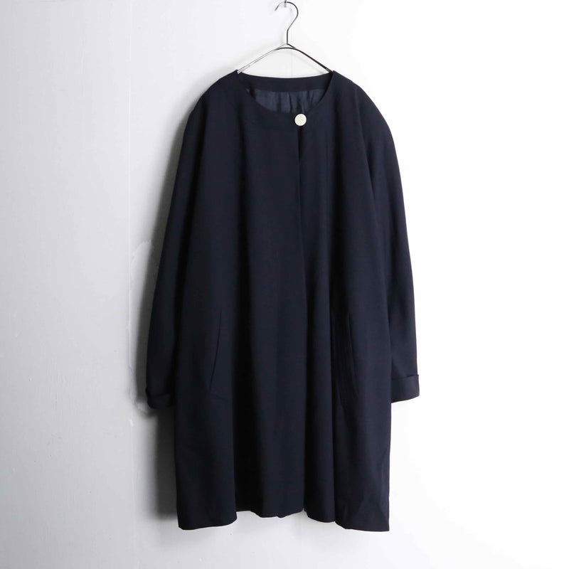 black color no collar middle coat