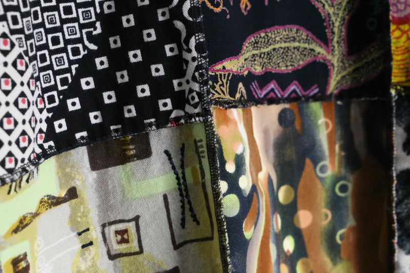 total pattern patchwork design shirt jacket