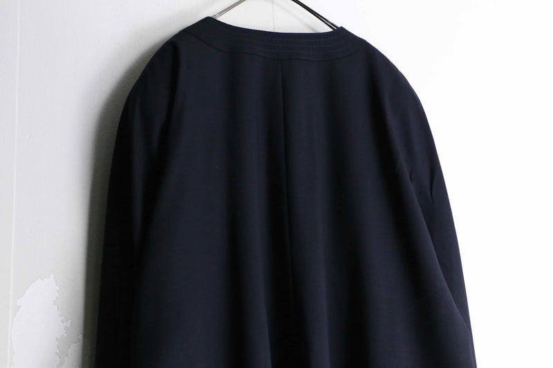 black color no collar middle coat