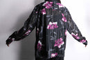lamé stripe flower design sheer shirt