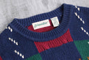 ”STJohn’sBay” block check crew neck knit