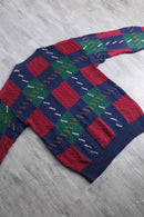 ”STJohn’sBay” block check crew neck knit