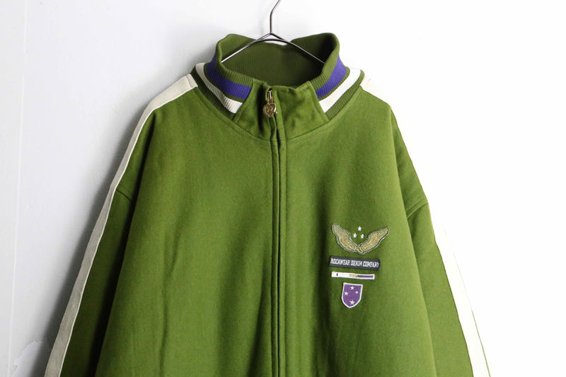 "ROCAWEAR" green × purple quilting wool jacket