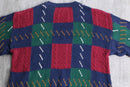 ”STJohn’sBay” block check crew neck knit