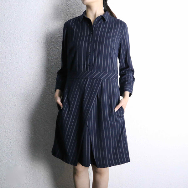"BANANA REPUBLIC" fake layered stripe one-piece